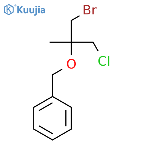 {(1-bromo-3-chloro-2-methylpropan-2-yl)oxymethyl}benzene structure