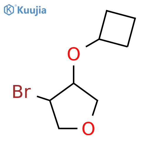 3-Bromo-4-cyclobutoxyoxolane structure