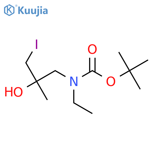 tert-Butyl N-ethyl-N-(2-hydroxy-3-iodo-2-methylpropyl)carbamate structure