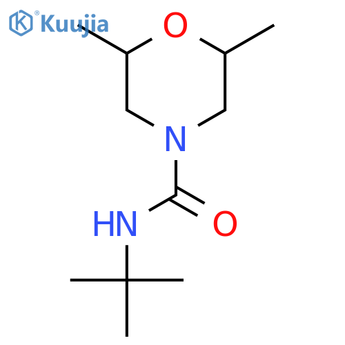 N-tert-butyl-2,6-dimethylmorpholine-4-carboxamide structure