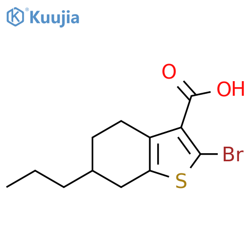 2-bromo-6-propyl-4,5,6,7-tetrahydro-1-benzothiophene-3-carboxylic acid structure
