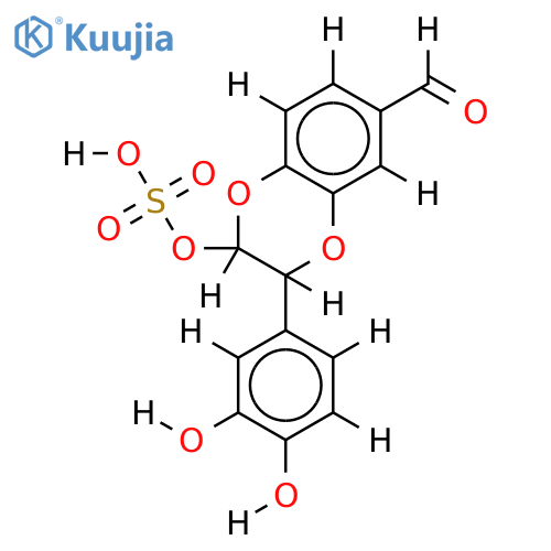 2-Sulfate-3-(3,4-Dihydroxyphenyl)-2,3-dihydro-2-hydroxy-1,4-benzodioxin-6-carboxaldehyde structure