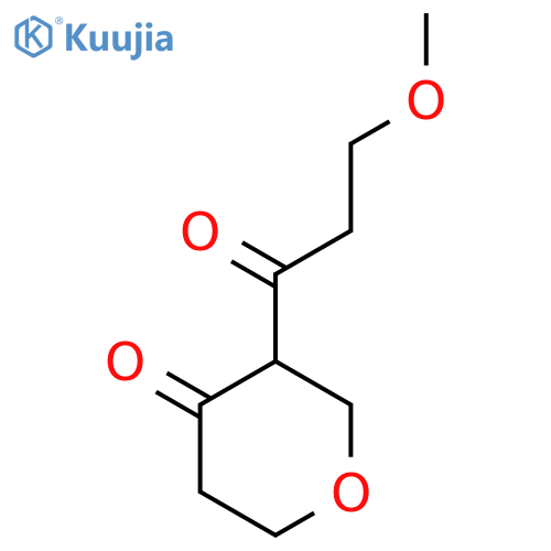 3-(3-methoxypropanoyl)oxan-4-one structure