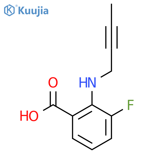 2-(but-2-yn-1-yl)amino-3-fluorobenzoic acid structure