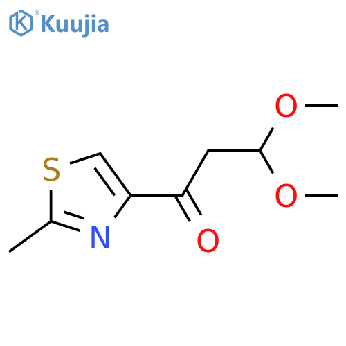 3,3-dimethoxy-1-(2-methyl-1,3-thiazol-4-yl)propan-1-one structure