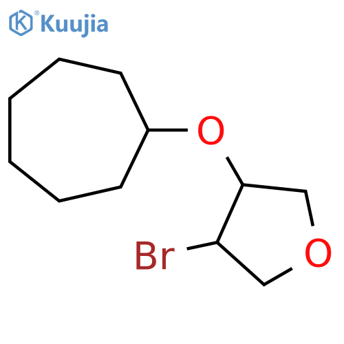 3-Bromo-4-(cycloheptyloxy)oxolane structure