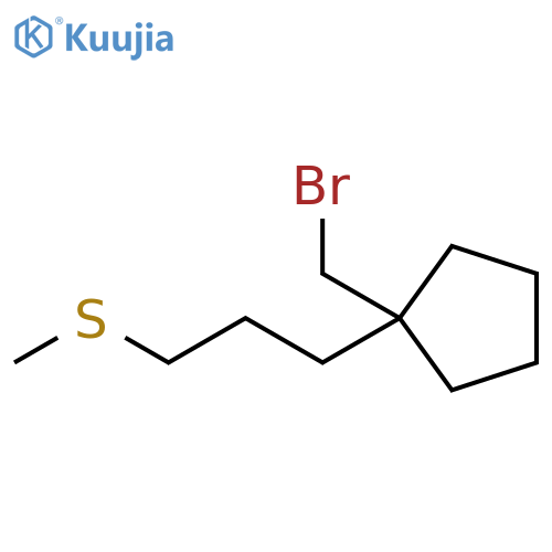 Cyclopentane, 1-(bromomethyl)-1-[3-(methylthio)propyl]- structure