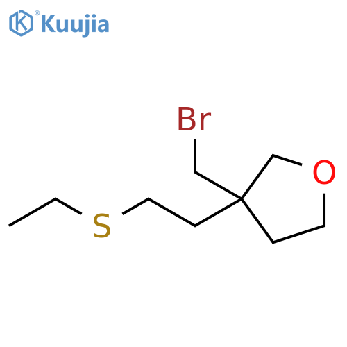Furan, 3-(bromomethyl)-3-[2-(ethylthio)ethyl]tetrahydro- structure