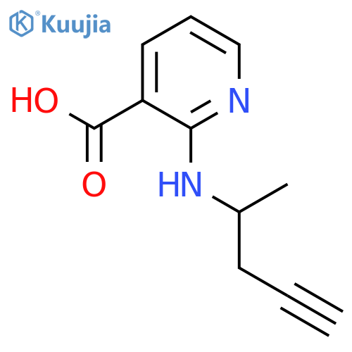 2-(pent-4-yn-2-yl)aminopyridine-3-carboxylic acid structure