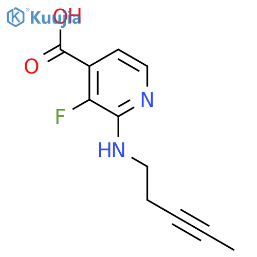 3-fluoro-2-(pent-3-yn-1-yl)aminopyridine-4-carboxylic acid structure
