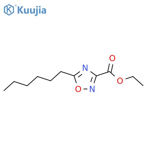 ethyl 5-hexyl-1,2,4-oxadiazole-3-carboxylate structure