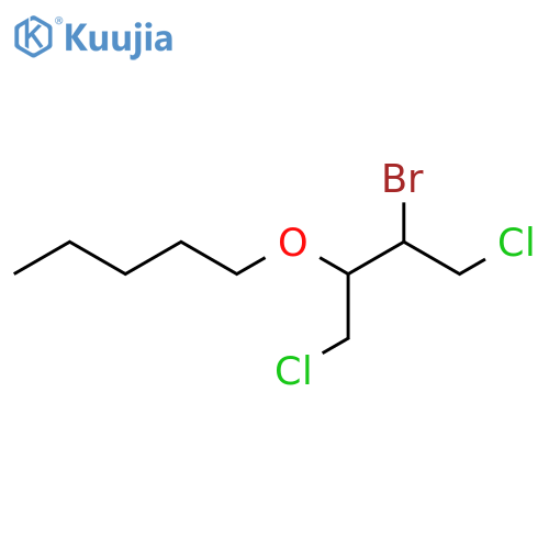 1-(3-bromo-1,4-dichlorobutan-2-yl)oxypentane structure