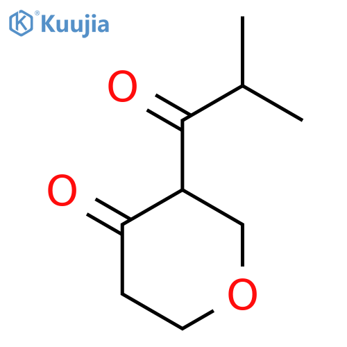 3-(2-Methylpropanoyl)oxan-4-one structure