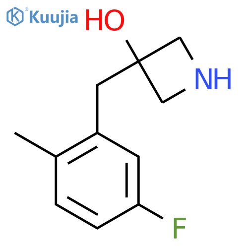 3-(5-fluoro-2-methylphenyl)methylazetidin-3-ol structure