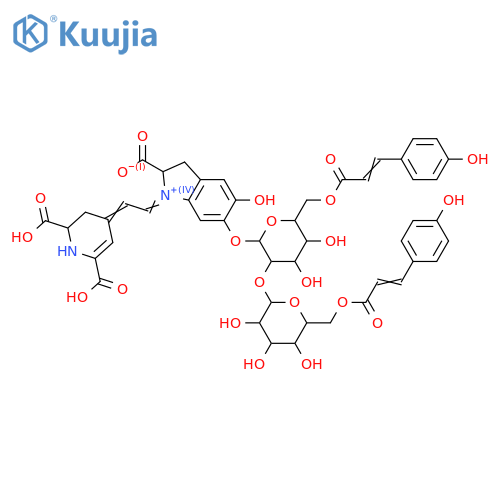 Betanidin; 6-O-[4-Hydroxycinnamoyl-(→6)-β-D-glucopyranosyl-(→2)-[4-hydroxycinnamoyl-(→6)]-β-D-glucopyranoside] structure