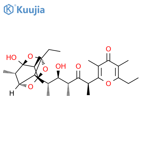 4H-Pyran-4-one,2-ethyl-6-[(1R,3R,4S,5S)-5-[(1R,3R,5R,7R,8S,9S,10R)-5-ethyl-7-hydroxy-8,9,10-trimethyl-2,4,6-trioxatricyclo[3.3.1.13,7]dec-3-yl]-4-hydroxy-1,3-dimethyl-2-oxohexyl]-3,5-dimethyl- structure