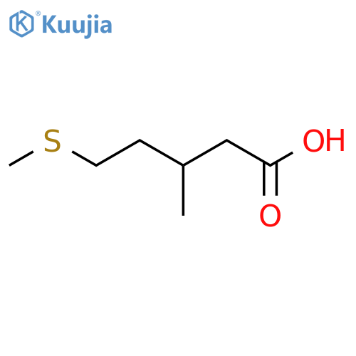 3-methyl-5-(methylsulfanyl)pentanoic acid structure