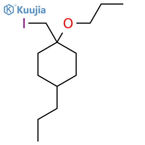 1-(iodomethyl)-1-propoxy-4-propylcyclohexane structure