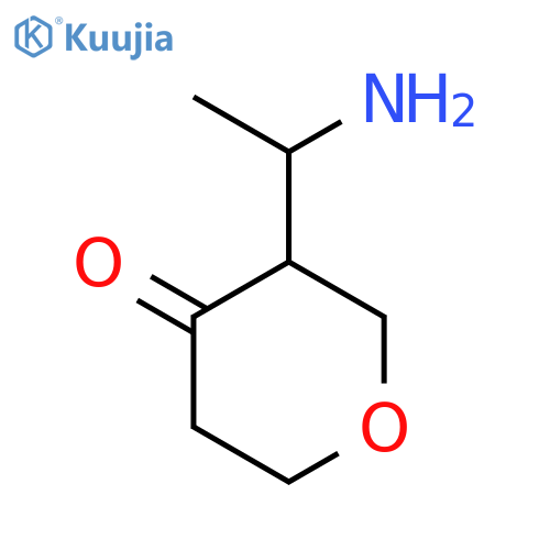 3-(1-Aminoethyl)oxan-4-one structure