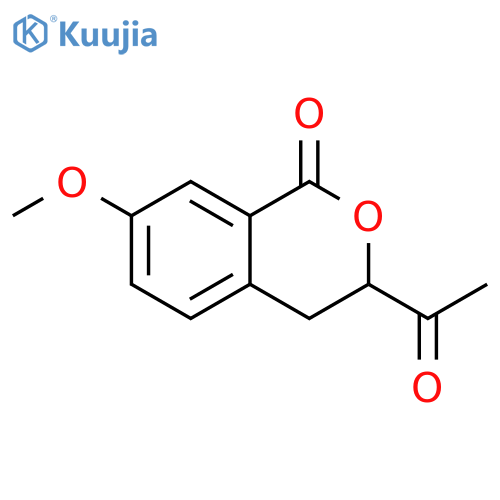 1H-2-Benzopyran-1-one, 3-acetyl-3,4-dihydro-7-methoxy- structure