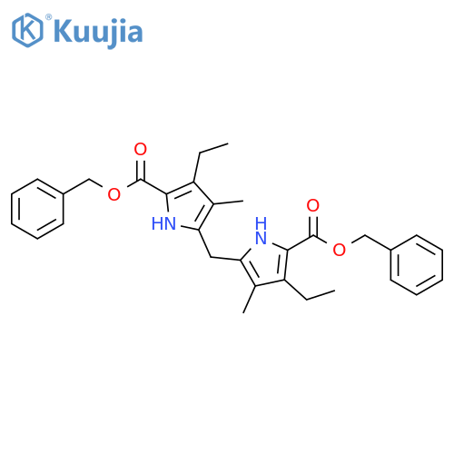 1H-Pyrrole-2-carboxylic acid, 5,5'-methylenebis[3-ethyl-4-methyl-, bis(phenylmethyl) ester (9CI) structure