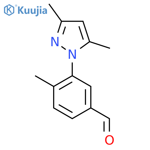 3-(3,5-dimethyl-1H-pyrazol-1-yl)-4-methylbenzaldehyde structure