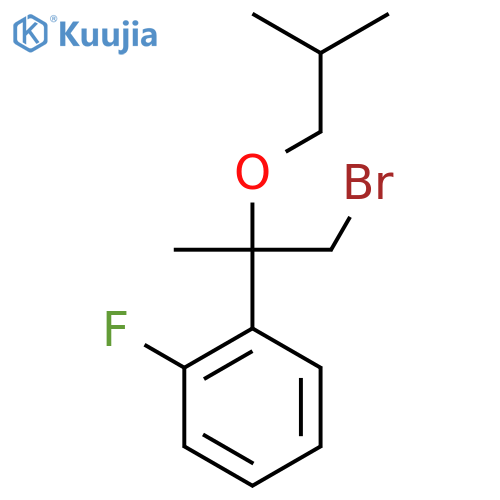 1-1-bromo-2-(2-methylpropoxy)propan-2-yl-2-fluorobenzene structure