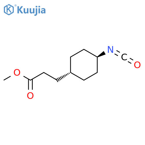 Cyclohexanepropanoic acid, 4-isocyanato-, methyl ester, trans- structure