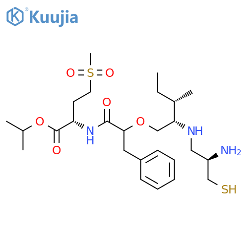 Butanoic acid,2-[[(2S)-2-[[(2S,3S)-2-[[(2R)-2-amino-3-mercaptopropyl]amino]-3-methylpentyl]oxy]-1-oxo-3-phenylpropyl]amino]-4-(methylsulfonyl)-,1-methylethyl ester, (2S)- structure