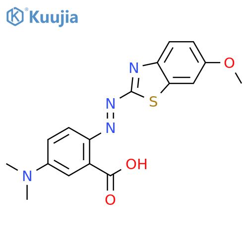 5-(Dimethylamino)-2-[(E)-(6-methoxy-1,3-benzothiazol-2-yl)diazenyl]benzoic acid structure