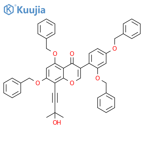 4H-1-Benzopyran-4-one, 3-[2,4-bis(phenylmethoxy)phenyl]-8-(3-hydroxy-3-methyl-1-butyn-1-yl)-5,7-bis(phenylmethoxy)- structure