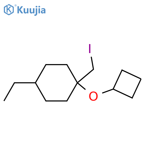 1-cyclobutoxy-4-ethyl-1-(iodomethyl)cyclohexane structure