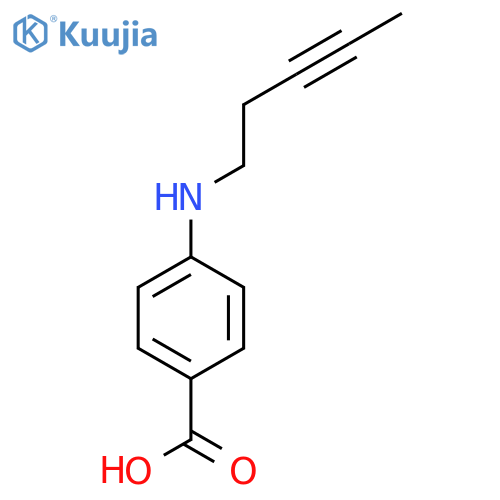 4-(pent-3-yn-1-yl)aminobenzoic acid structure