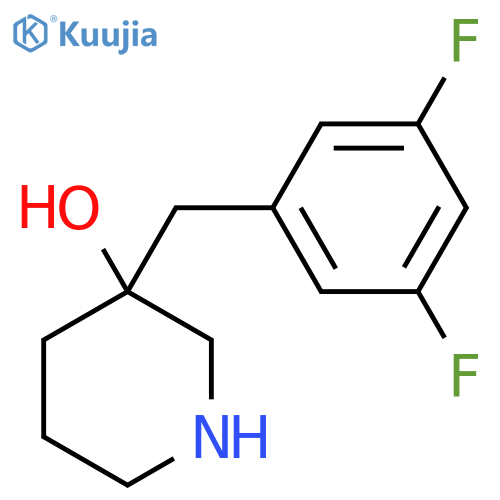 3-(3,5-difluorophenyl)methylpiperidin-3-ol structure