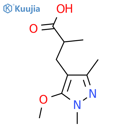 3-(5-methoxy-1,3-dimethyl-1H-pyrazol-4-yl)-2-methylpropanoic acid structure