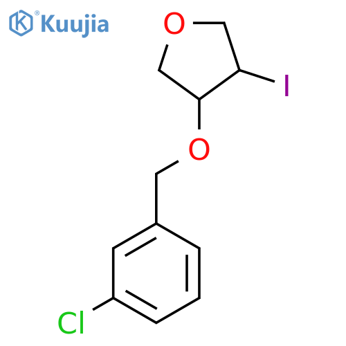 3-(3-chlorophenyl)methoxy-4-iodooxolane structure