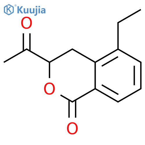 1H-2-Benzopyran-1-one, 3-acetyl-5-ethyl-3,4-dihydro- structure