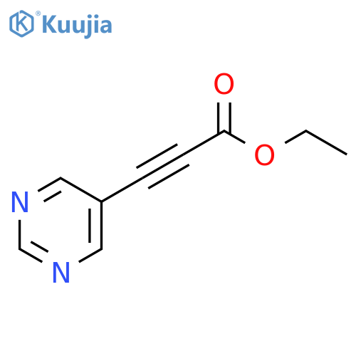 ethyl 3-(pyrimidin-5-yl)prop-2-ynoate structure