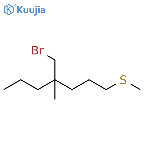 Heptane, 4-(bromomethyl)-4-methyl-1-(methylthio)- structure
