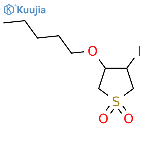 3-iodo-4-(pentyloxy)-1lambda6-thiolane-1,1-dione structure