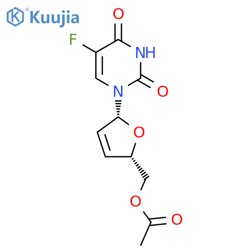 ((2S,5R)-5-(5-Fluoro-2,4-dioxo-3,4-dihydropyrimidin-1(2H)-yl)-2,5-dihydrofuran-2-yl)methyl acetate structure