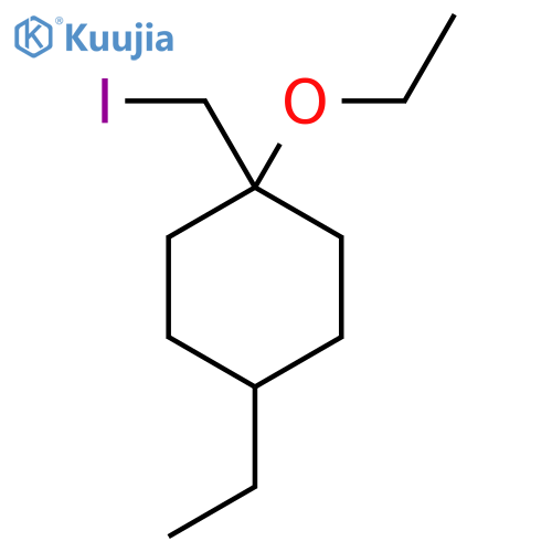 1-ethoxy-4-ethyl-1-(iodomethyl)cyclohexane structure