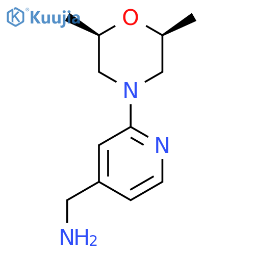 {2-(2R,6S)-2,6-dimethylmorpholin-4-ylpyridin-4-yl}methanamine structure