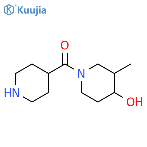 (4-hydroxy-3-methylpiperidin-1-yl)(piperidin-4-yl)methanone structure