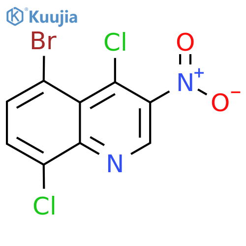 Quinoline, 5-bromo-4,8-dichloro-3-nitro- structure