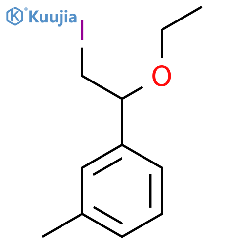 1-(1-ethoxy-2-iodoethyl)-3-methylbenzene structure