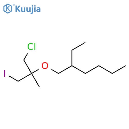 1-(1-chloro-3-iodo-2-methylpropan-2-yl)oxy-2-ethylhexane structure