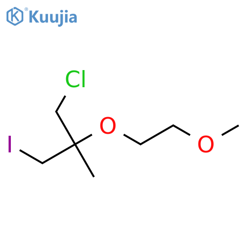 1-chloro-3-iodo-2-(2-methoxyethoxy)-2-methylpropane structure