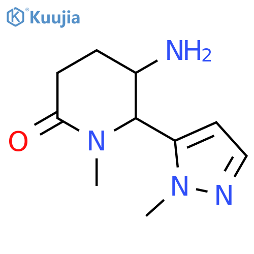 5-amino-1-methyl-6-(1-methyl-1H-pyrazol-5-yl)piperidin-2-one structure