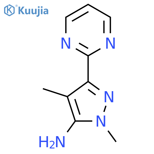 1,4-Dimethyl-3-(pyrimidin-2-yl)-1H-pyrazol-5-amine structure